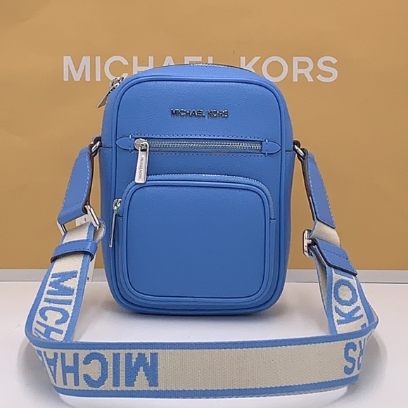 MICHAEL KORS Jet Set Medium Leather Crossbody Bag Flight Sth Pacific NWT - Picture 3 of 16